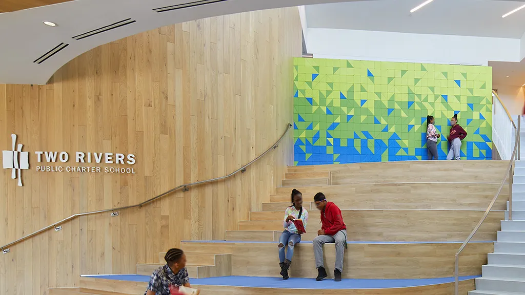 2024 Q3 DR Acoustics in Edu Two Rivers Middle School custom cut tiles