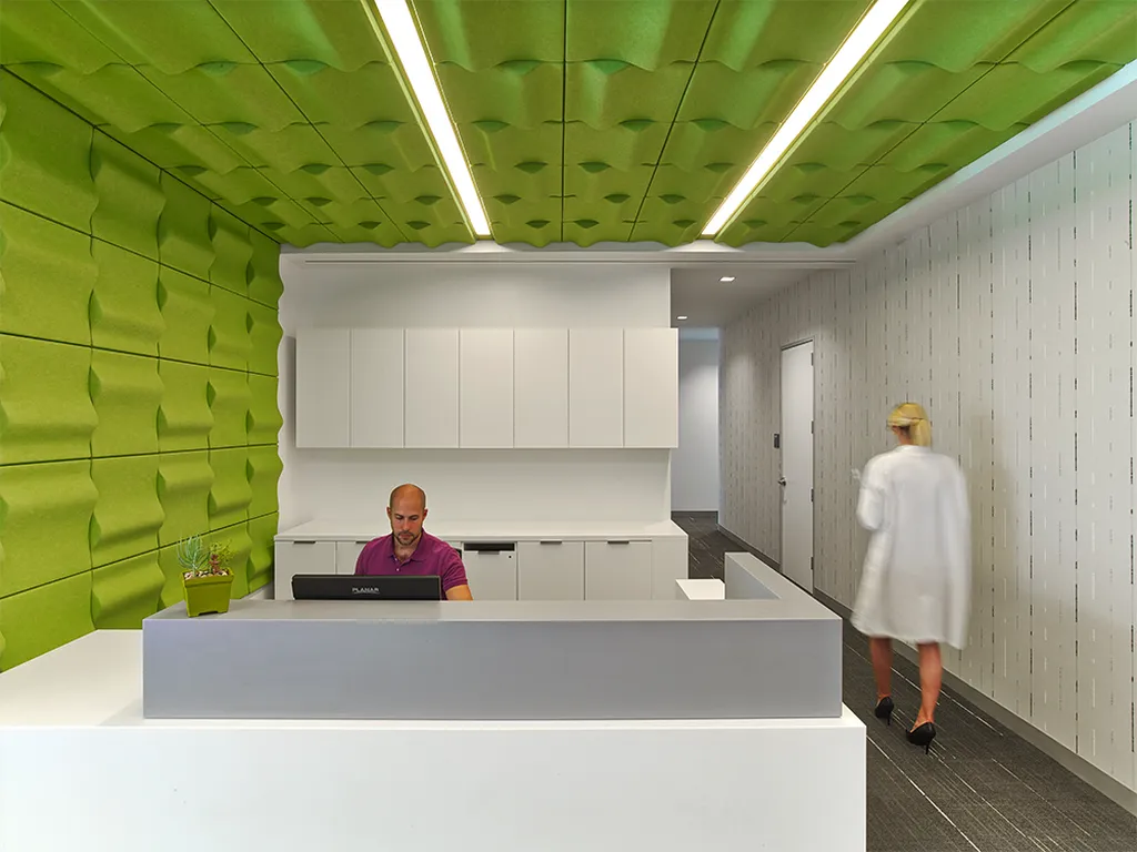 Installation: Whitman Walker Health | Product: Wave Tiles | Colors: Apple