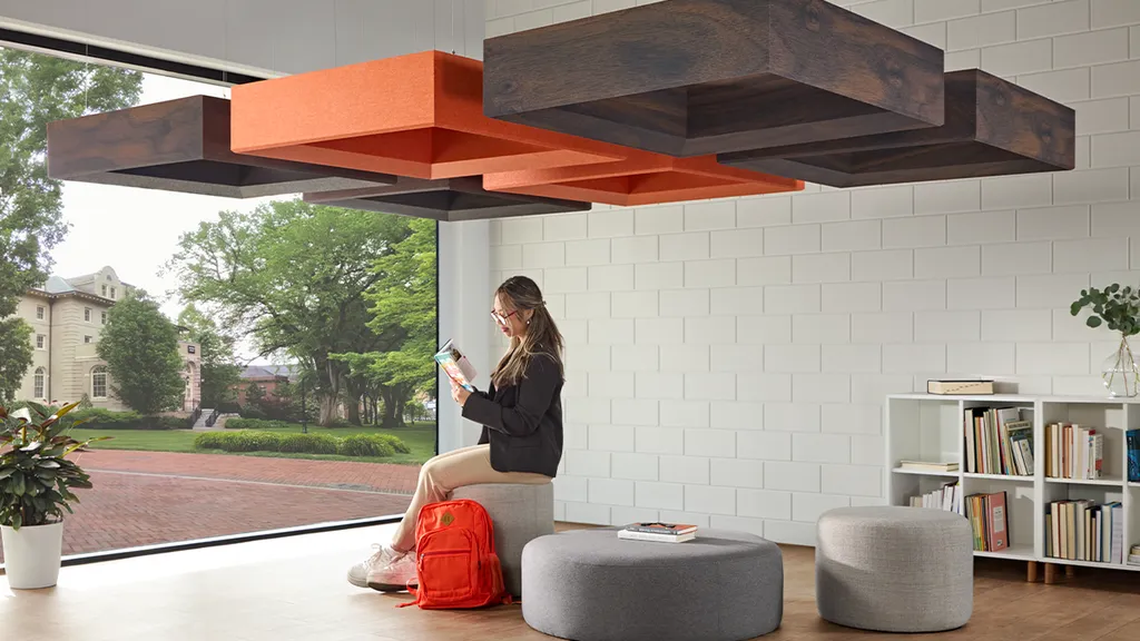 Plaza Clouds | Color: Mandarin | Print: Dark Walnut