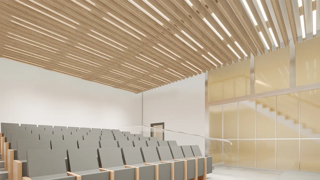 Product: H Baffles Lit | Print: Pine on Vanilla