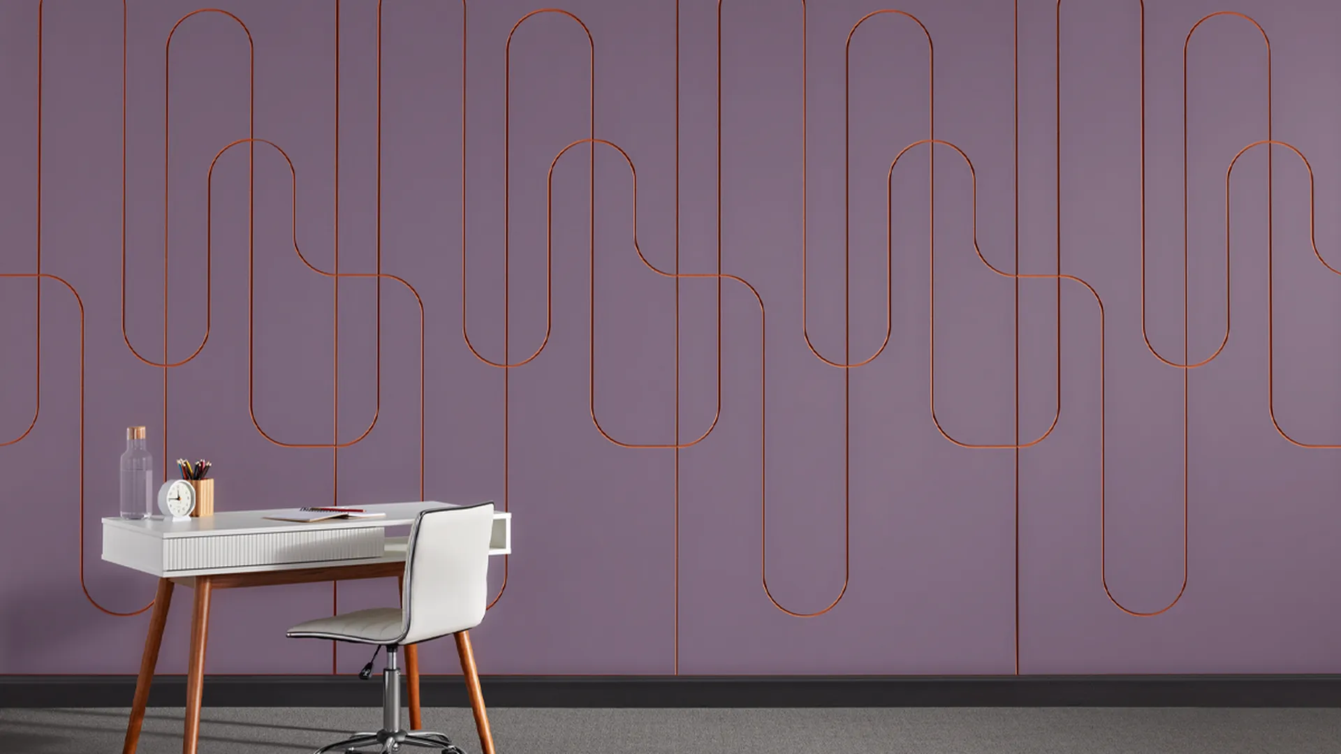 Cloud City Panels | Color: Cinnamon | Print: Kirei Ink Custom Purple