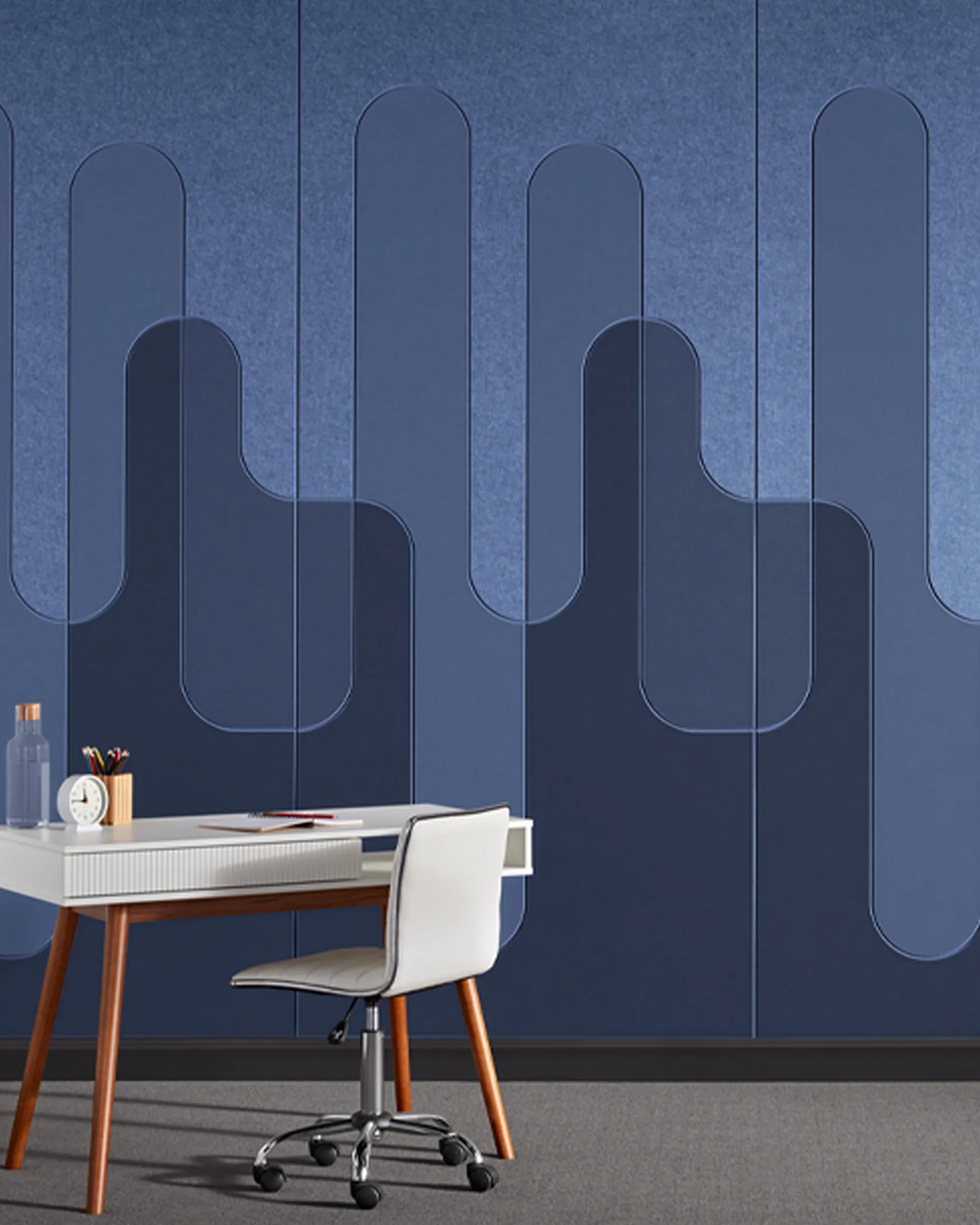 Cloud City Panels | Color: Coronet | Print: Kirei Ink Custom Design