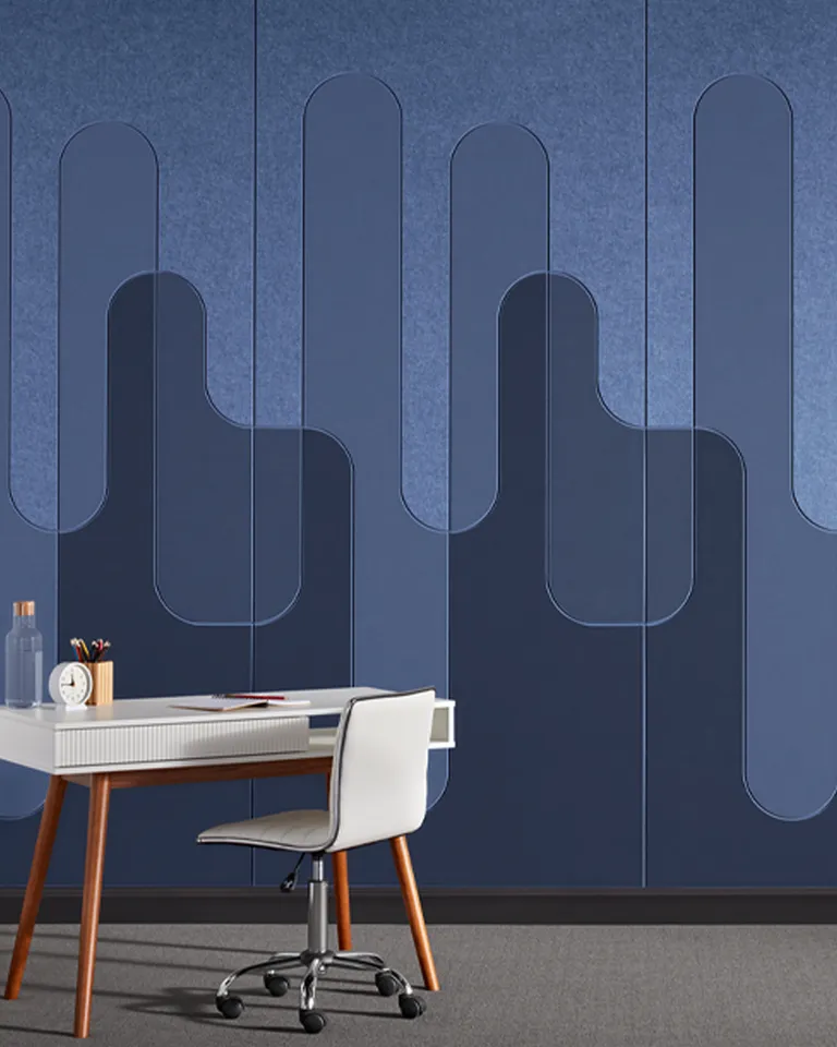 Cloud City Panels | Color: Coronet | Print: Kirei Ink Custom Design