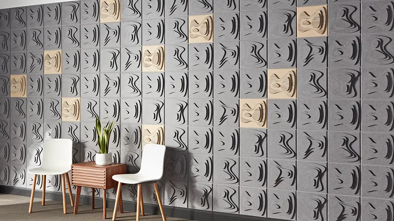 Contour Tiles | Colors: Smoke and Vanilla | Print: Kirei Ink Pine