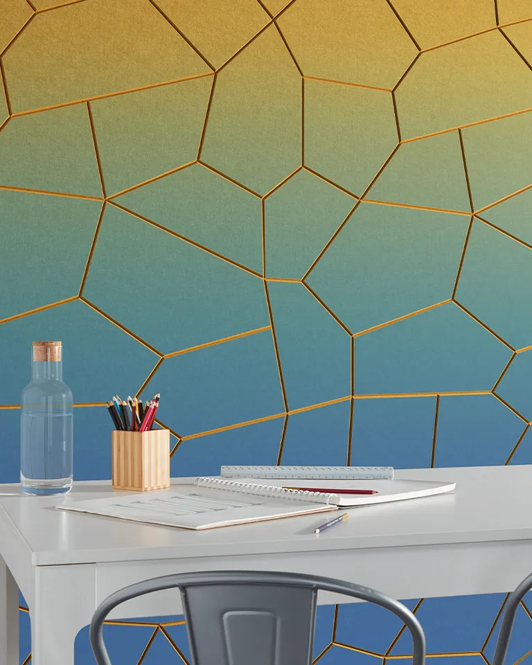 Crackle Panels | Color: Ochre | Print: Kirei Ink custom gradient