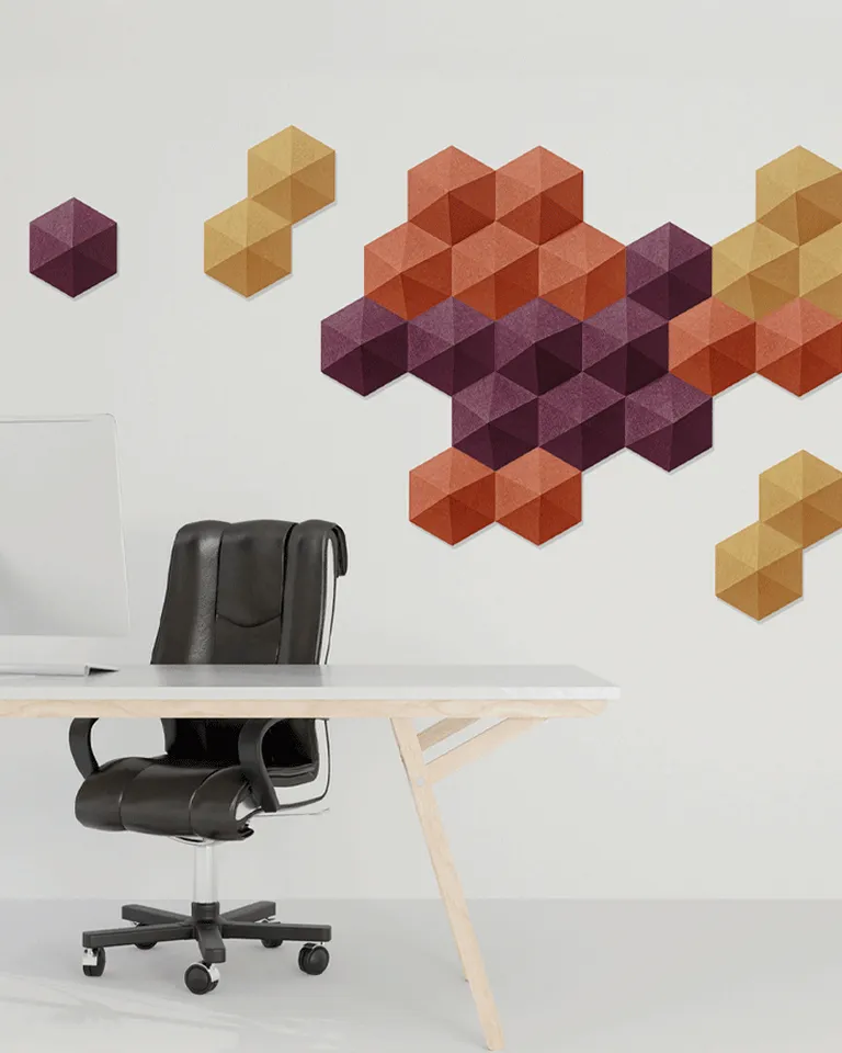 Diamond Tiles | Colors: Ochre, Wine, and Mandarin