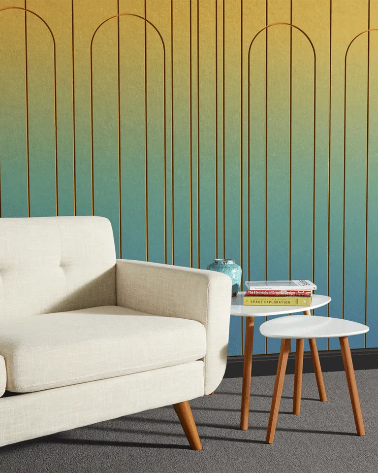 Emerald City Panels | Color: Ochre | Print: Kirei Ink custom gradient