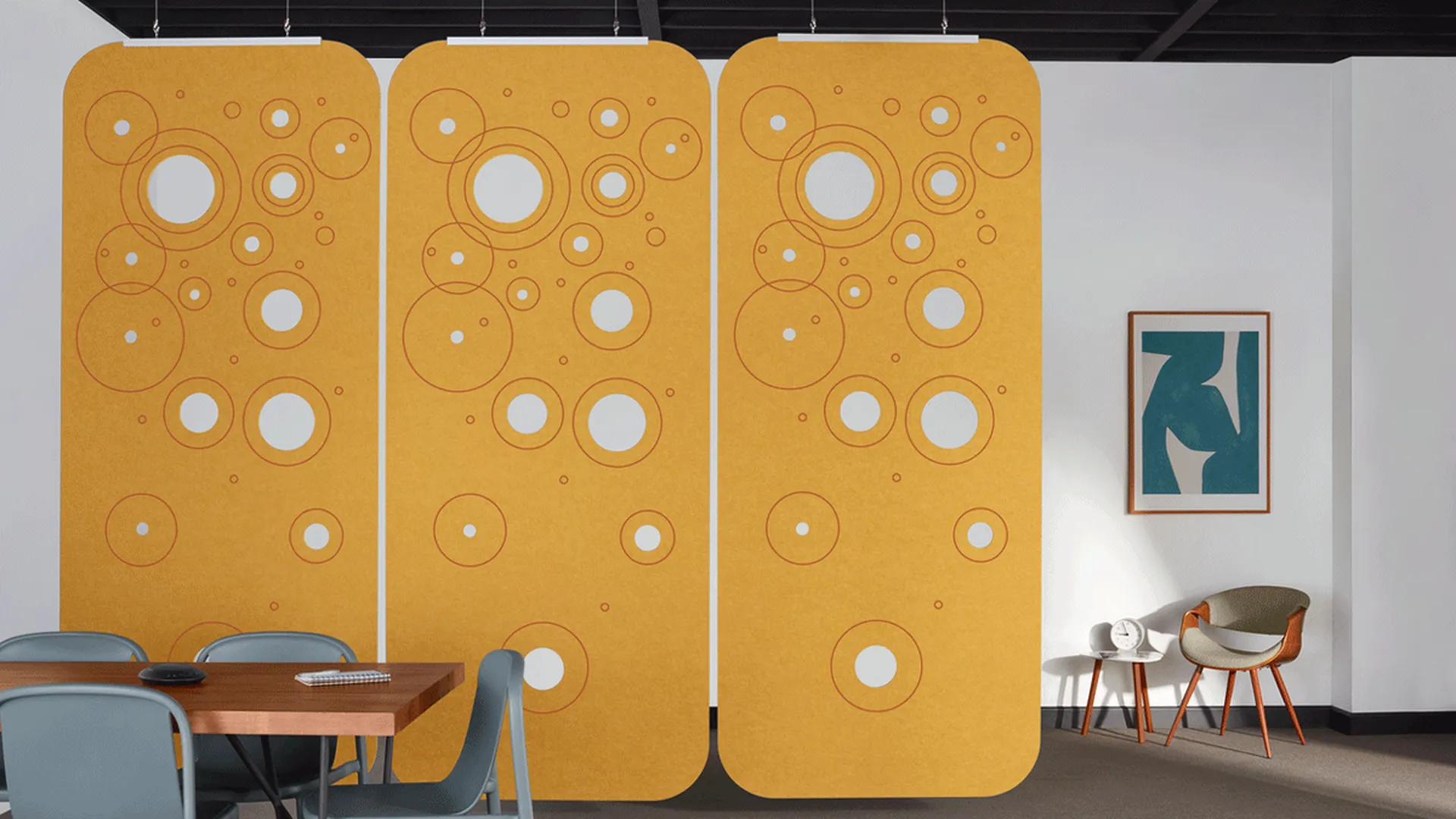 Fizz Screens | Color: Ochre | Print: Orange (custom)