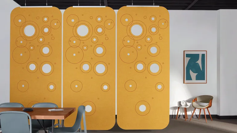 Fizz Screens | Color: Ochre | Print: Orange (custom)
