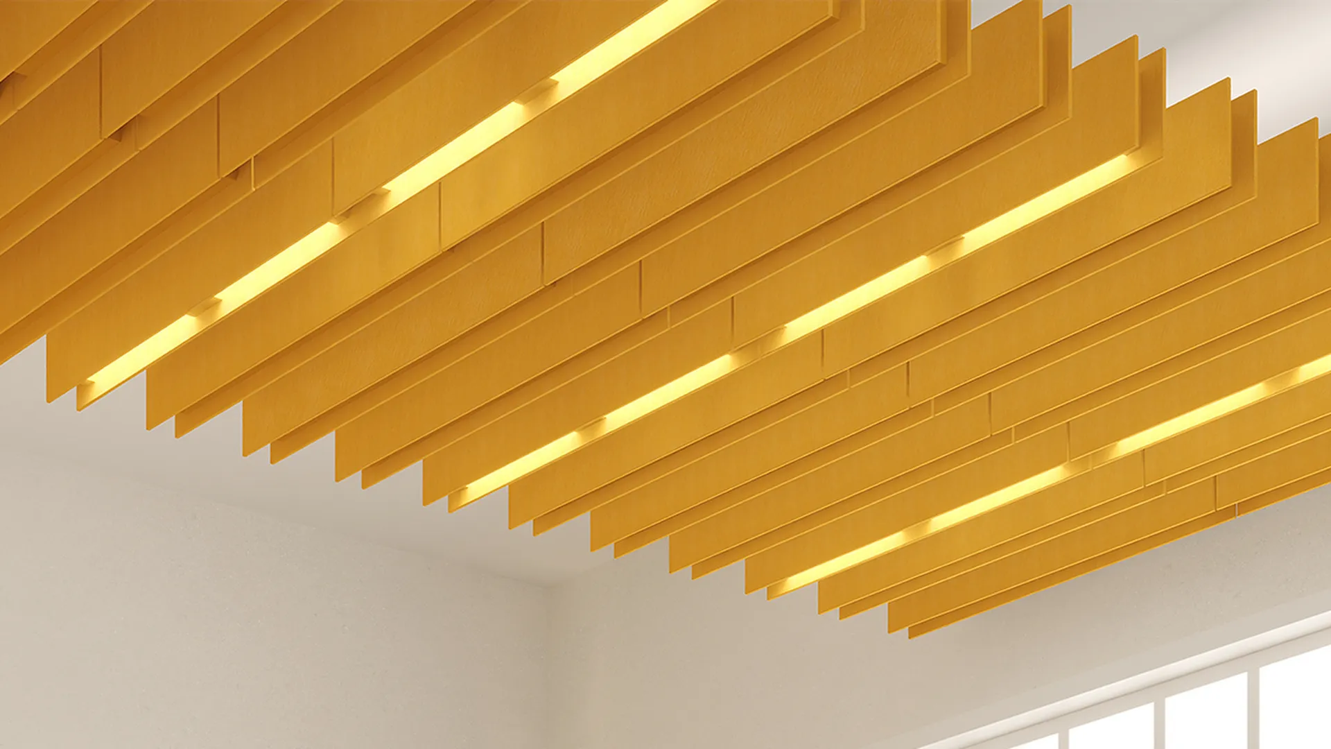 Product: H Baffles Lit | Color: Ochre