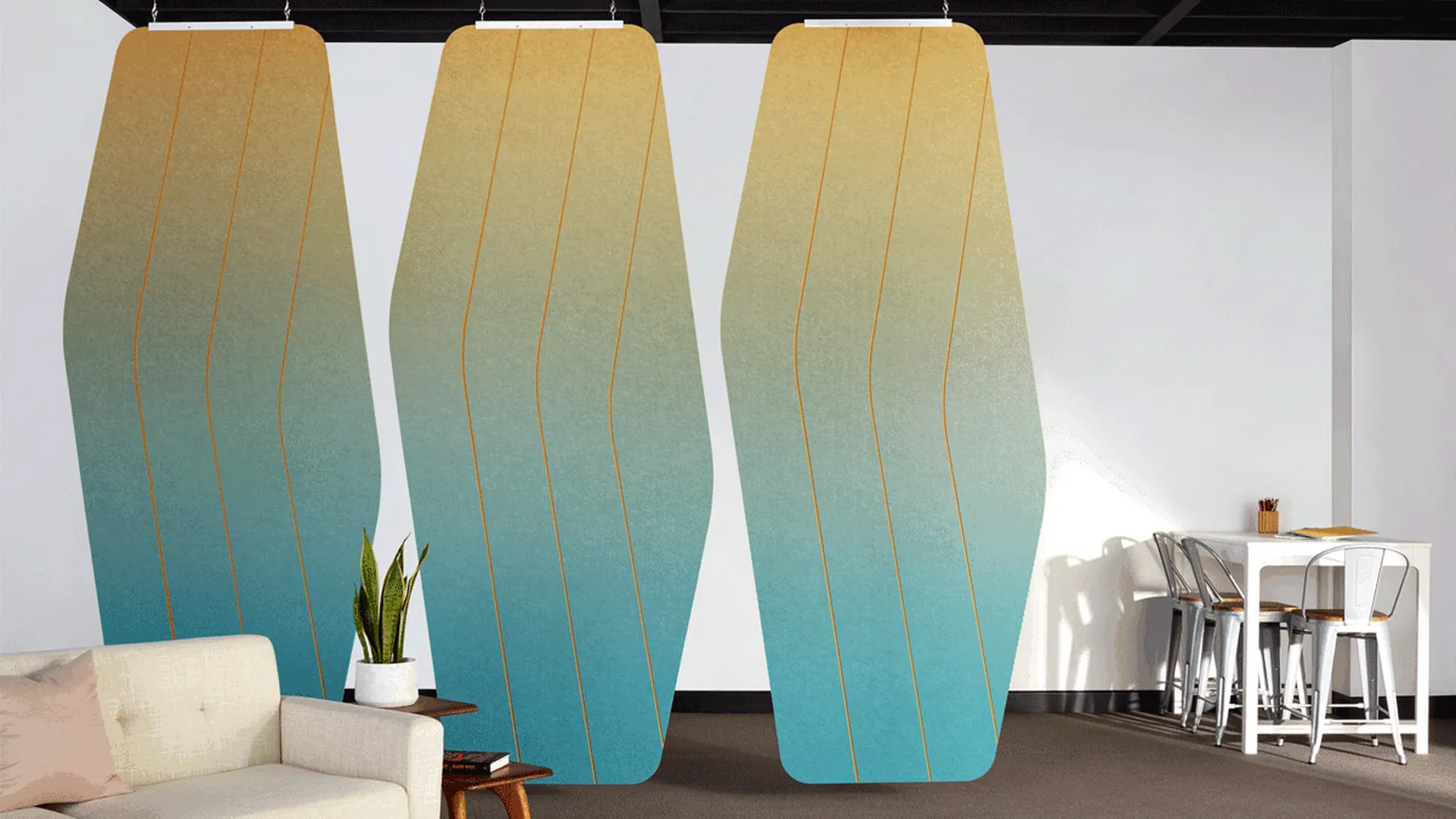 Hexa Screens | Color: Ochre | Print: Kirei Ink custom gradient