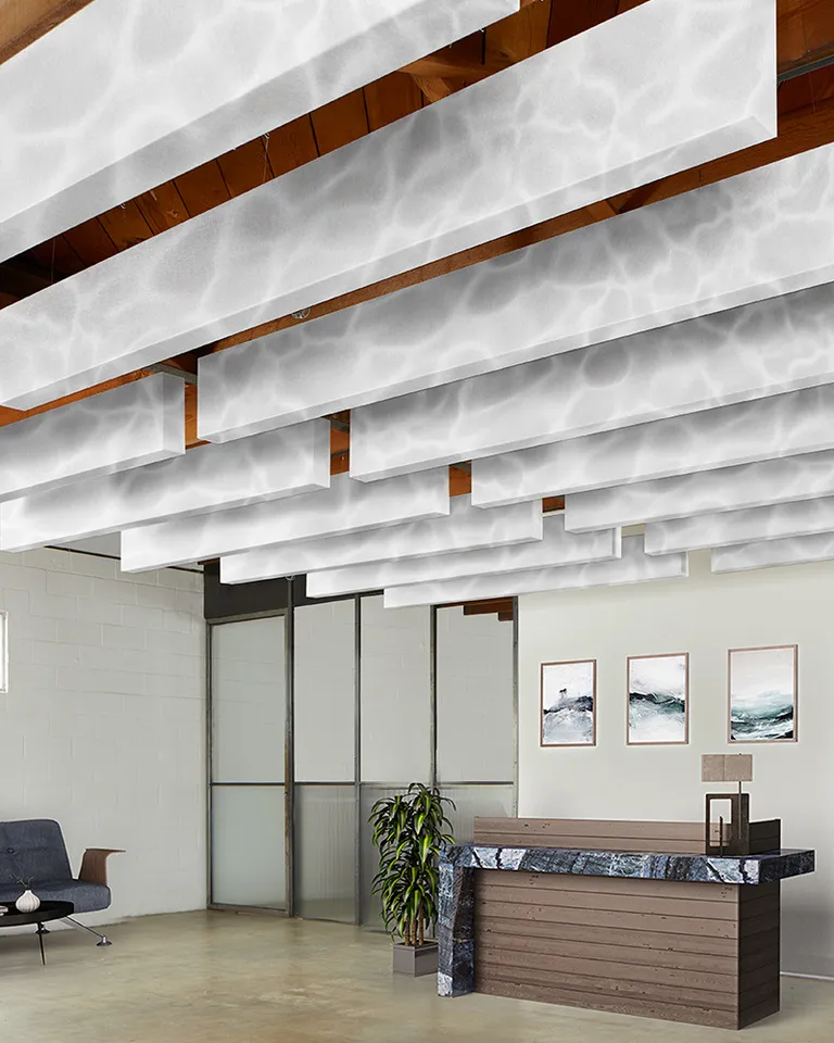 O Baffle | Kirei Ink | Collection: Biophilia | Print: Clear Water