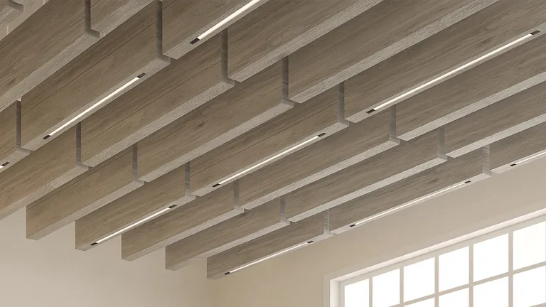 Product: O Baffles Lit | Print: Custom Wood