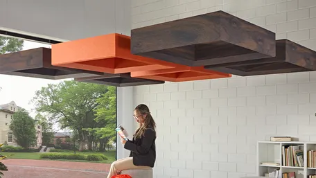 Plaza Clouds | Color: Mandarin | Print: Dark Walnut