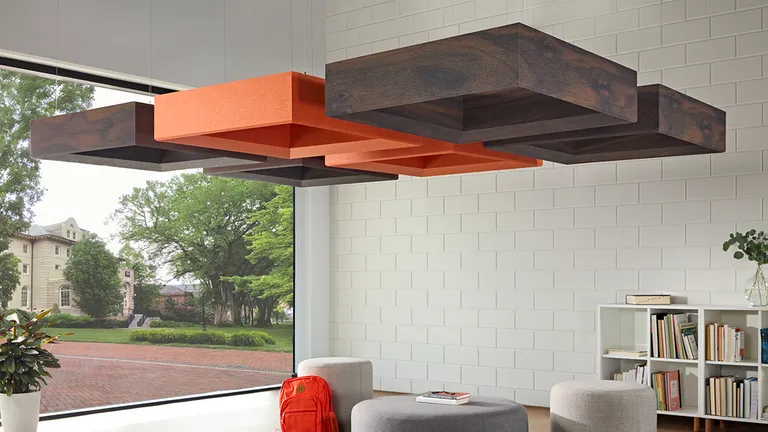 Plaza Clouds | Color: Mandarin | Print: Dark Walnut